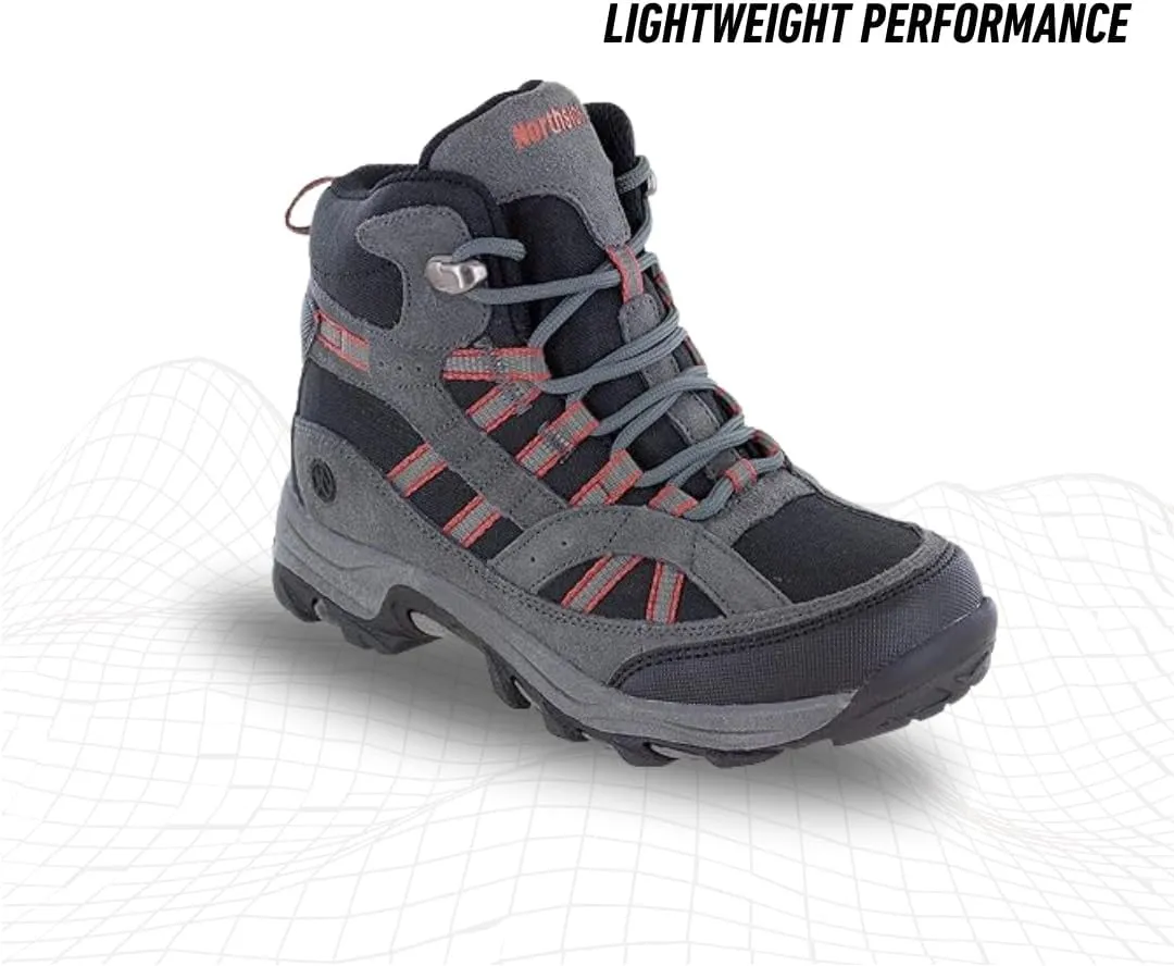 Northside Unisex-Child Rampart Mid Hiking Boots - Lightweight Performance | Suede/Ripstop Nylon Moisture-Wicking Quick Lace-Up Durable TPR Outsole | Kids Hiking Adventure Essential