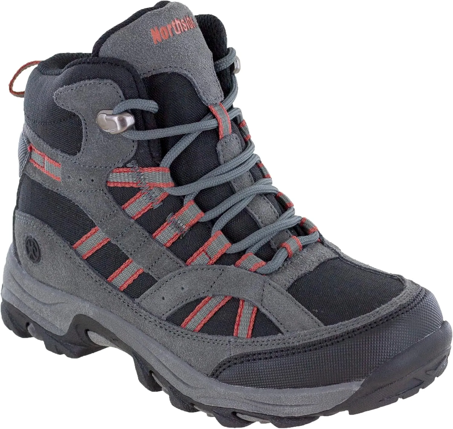 Northside Unisex-Child Rampart Mid Hiking Boots - Lightweight Performance | Suede/Ripstop Nylon Moisture-Wicking Quick Lace-Up Durable TPR Outsole | Kids Hiking Adventure Essential
