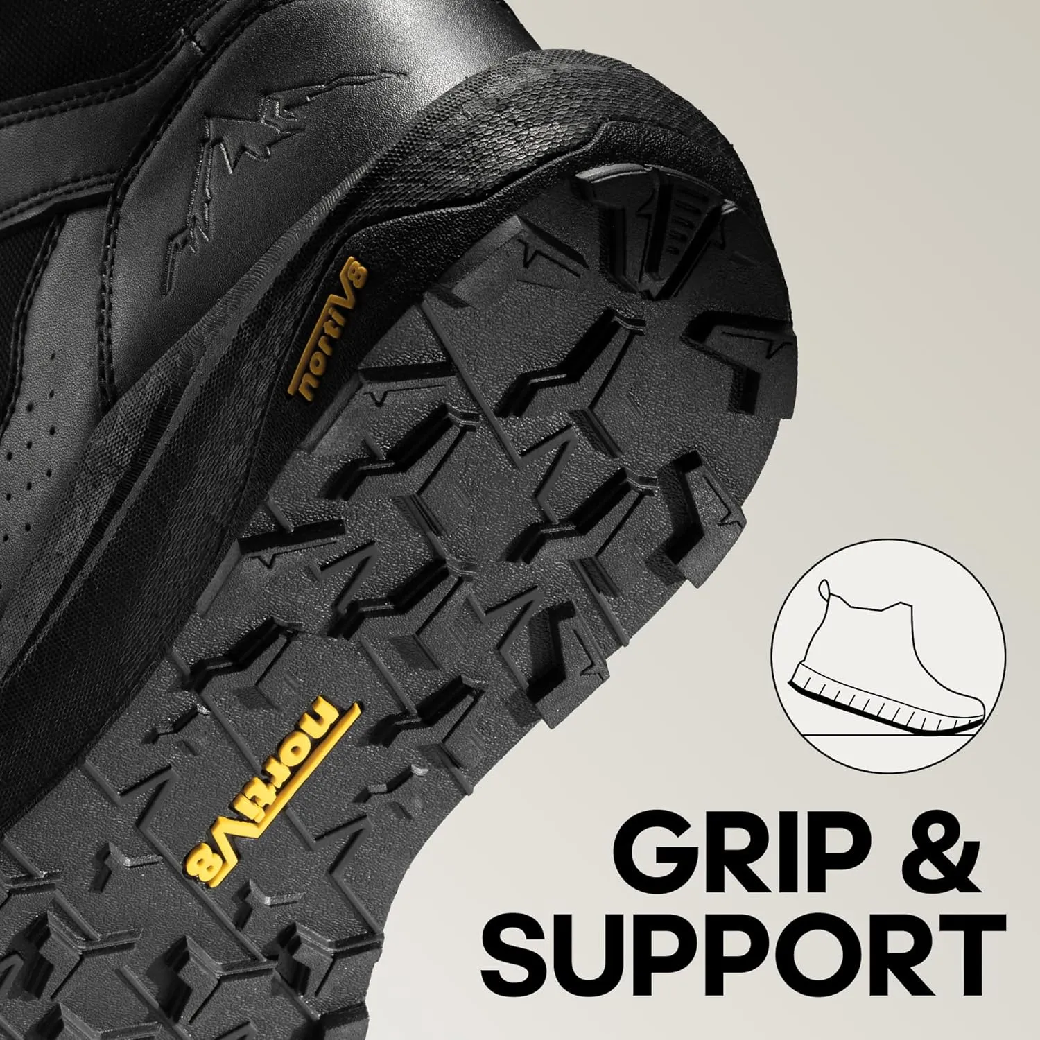 NORTIV 8 Men's Breathable Military Tactical Combat Boots Side Zipper Arch Support Leather Lightweight Motorcycle Work Hiking Boots 8 Inches DesertStorm