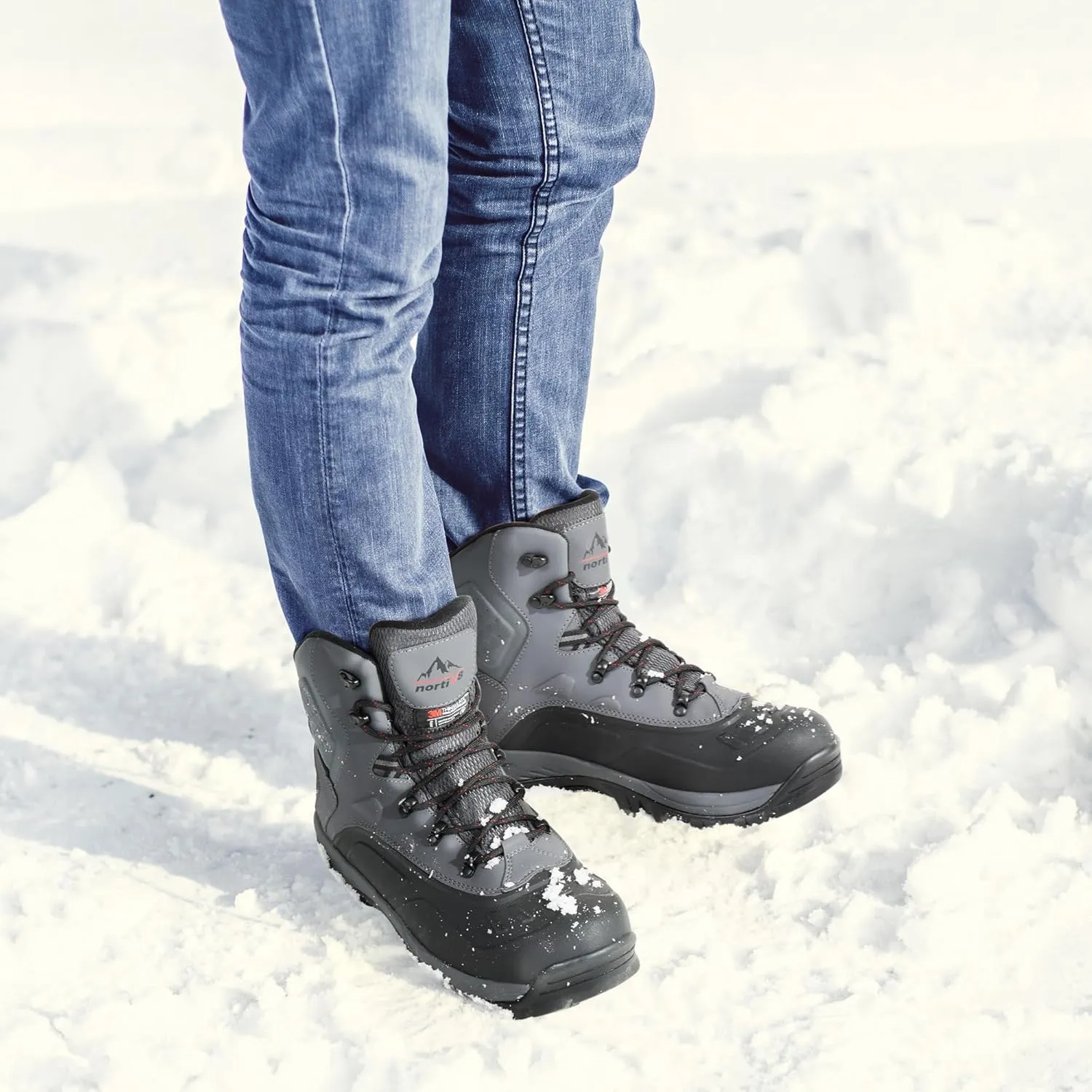NORTIV 8 Men's Insulated Waterproof Construction Hiking Winter Snow Boots