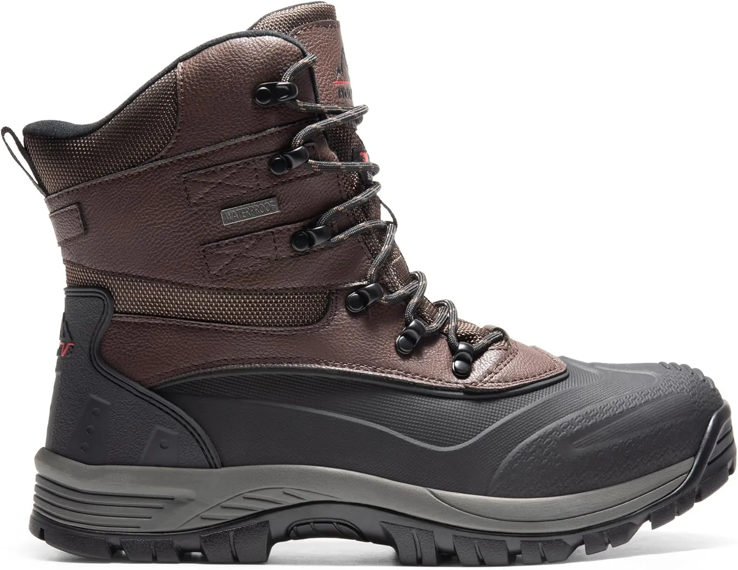 NORTIV 8 Men's Insulated Waterproof Construction Rubber Sole Winter Snow Ski Boots