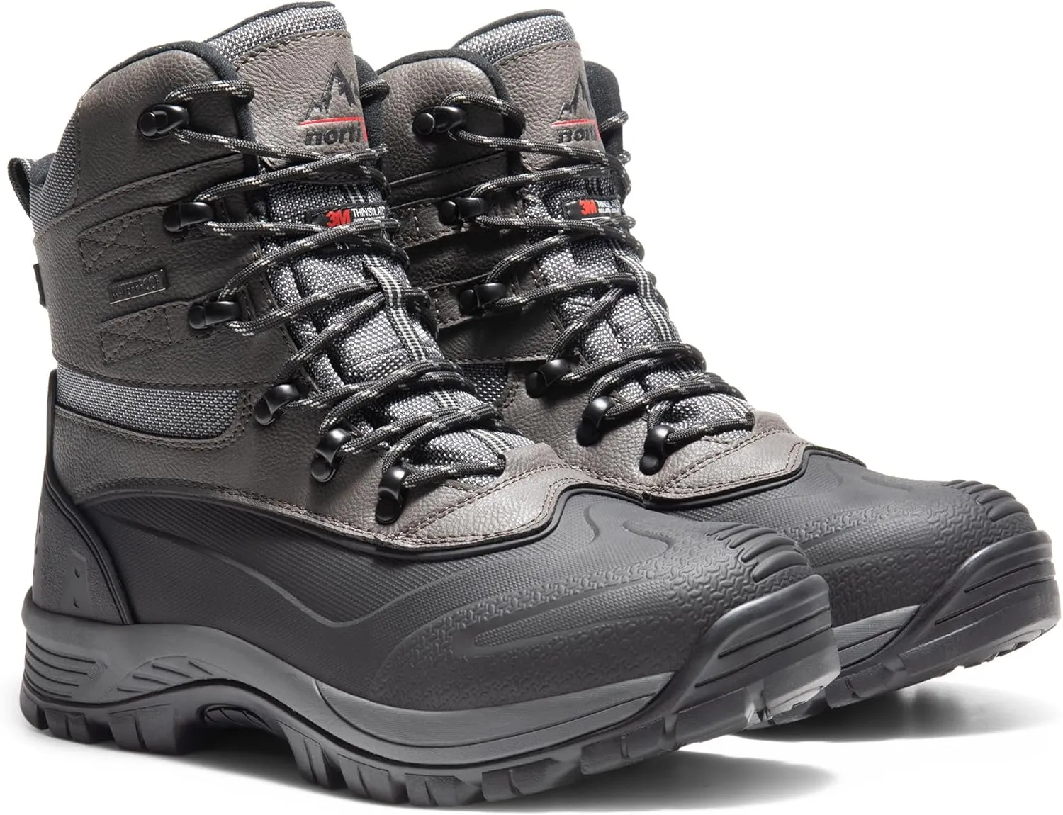 NORTIV 8 Men's Insulated Waterproof Construction Rubber Sole Winter Snow Ski Boots