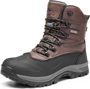 NORTIV 8 Men's Insulated Waterproof Construction Rubber Sole Winter Snow Ski Boots