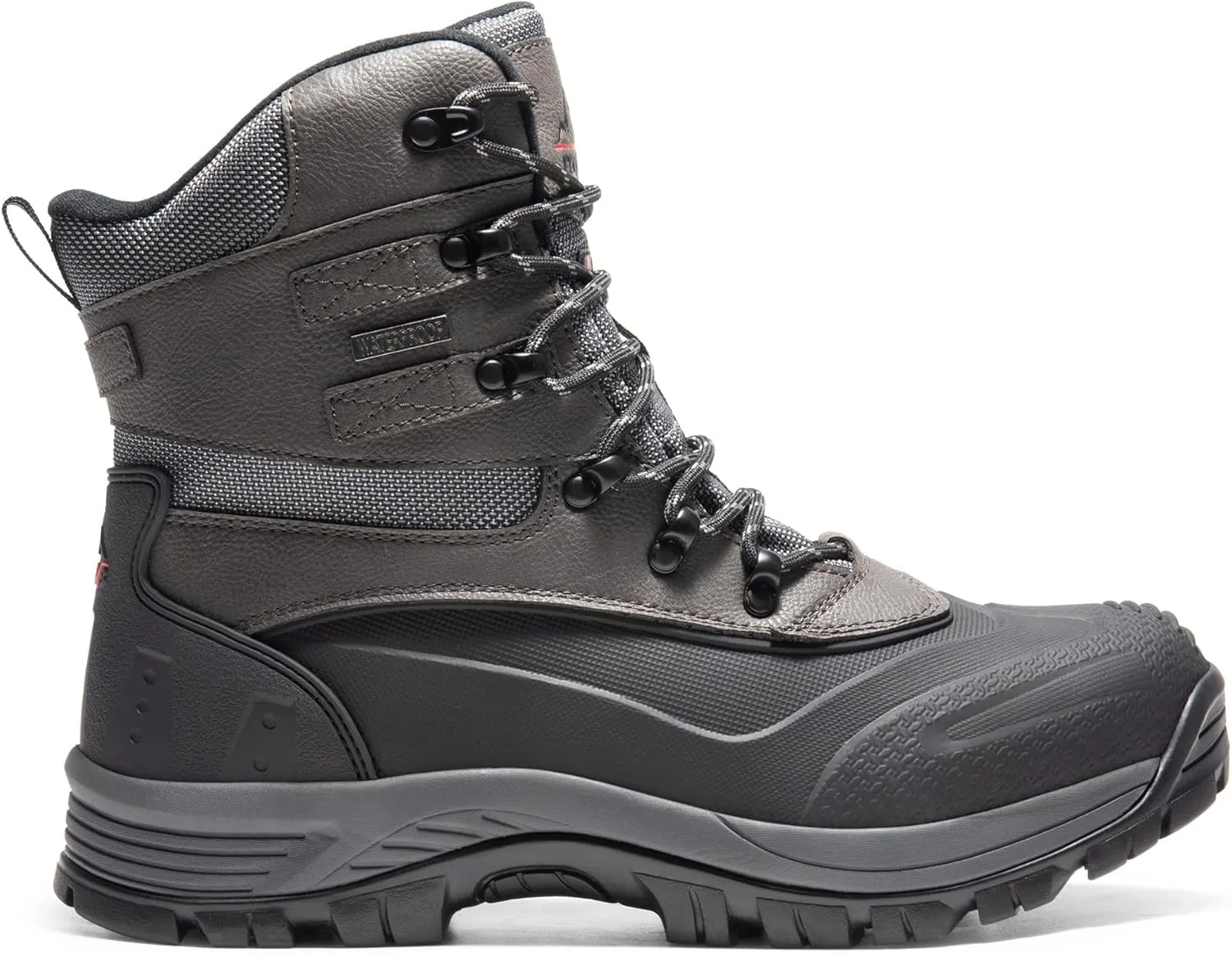 NORTIV 8 Men's Insulated Waterproof Construction Rubber Sole Winter Snow Ski Boots