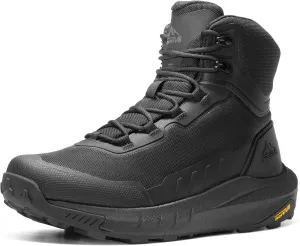NORTIV 8 Men's Tactical Hiking Boot Lightweight Cushion Sole Boots for Work All Day Side Zipper Motorcycle Combat Military Boot Arch Support 8 Inches Terrascope