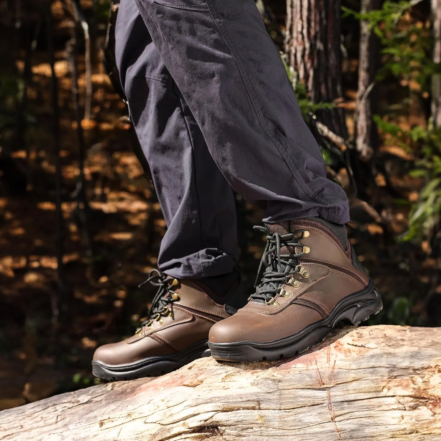 NORTIV 8 Men's Waterproof Work Boots Outdoor Hiking Mountaineering Trekking Leather Shoes