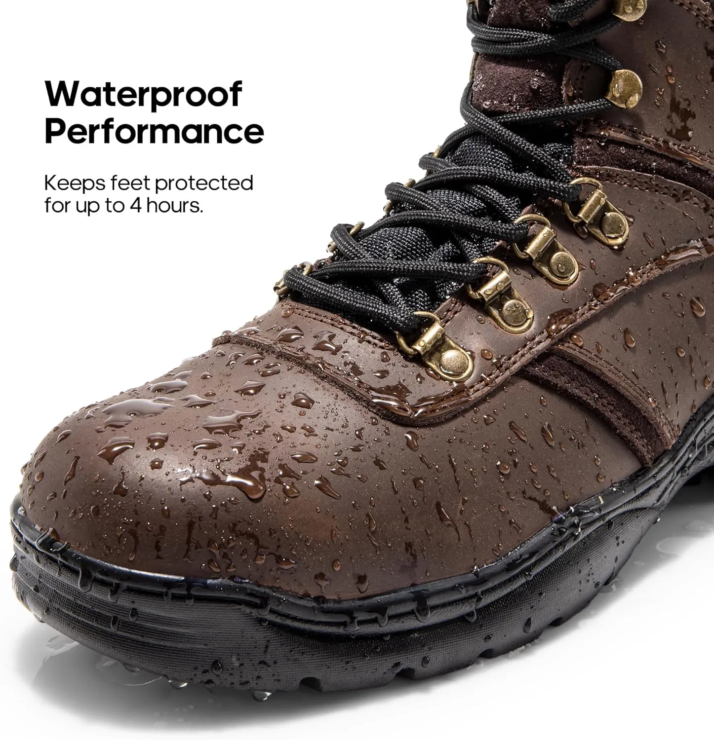 NORTIV 8 Men's Waterproof Work Boots Outdoor Hiking Mountaineering Trekking Leather Shoes