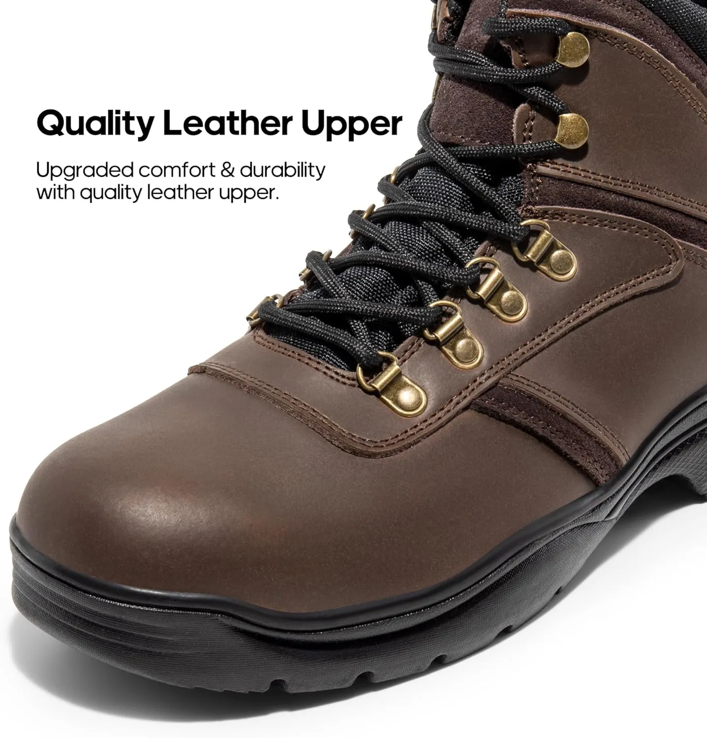 NORTIV 8 Men's Waterproof Work Boots Outdoor Hiking Mountaineering Trekking Leather Shoes
