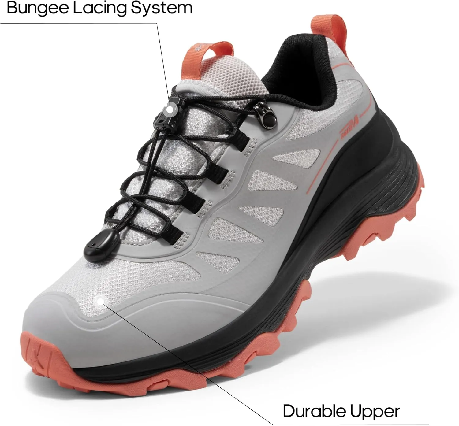NORTIV 8 Women's Waterproof Hiking Shoes Quick Laces Outdoors Walking Trekking Camping Tennis Sneakers Canyon