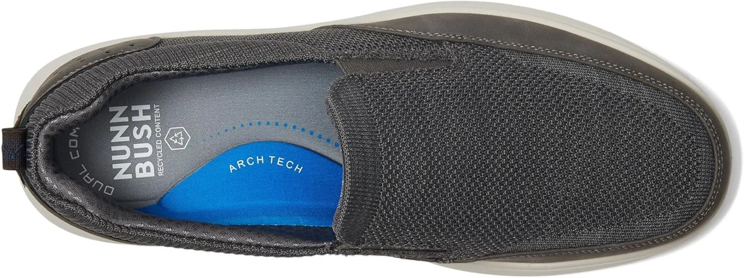 Nunn Bush Men's Ponte Knit Moc Toe Slip-on Sneakers Hybrid Casual Lightweight Athletic Style Loafer