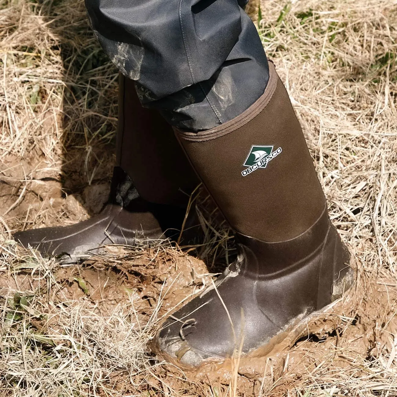 Obcursco Mens Rain Boots, Insulated 6mm Neoprene Rubber Boots for Men and Women Waterproof, Durable Hunting Boots Great for Cold Weather, Farm Working and Fishing