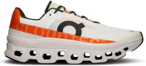 On Men's Cloudmonster Sneakers, Undyed-White | Flame, 11.5 Medium US