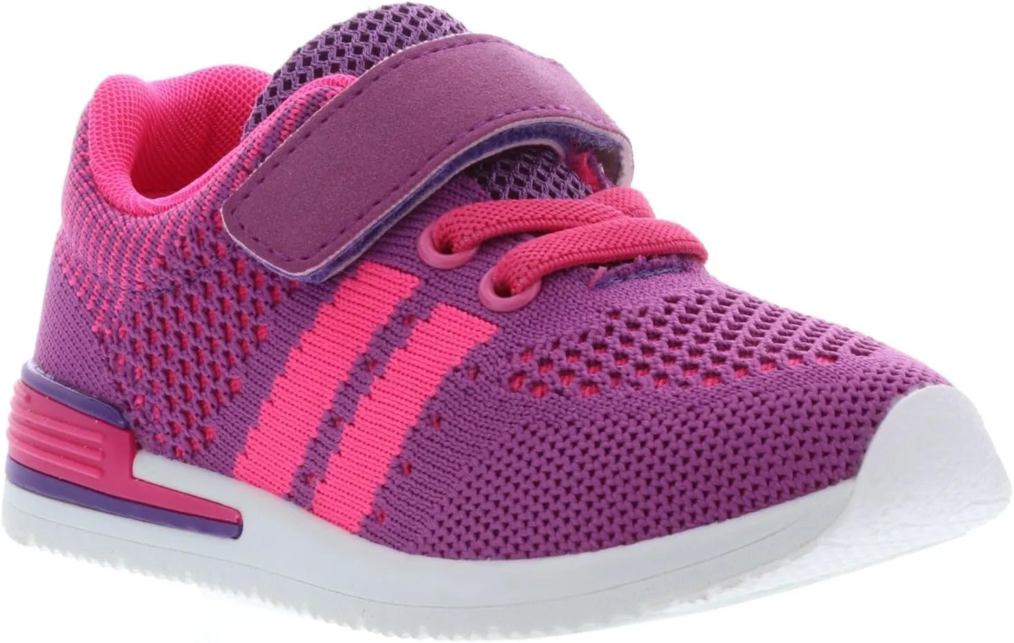 Oomphies Wynn Girls Athletic Sneakers – Breathable Knit Upper, Hook & Loop Closure, Cushioned Insole & Durable Design