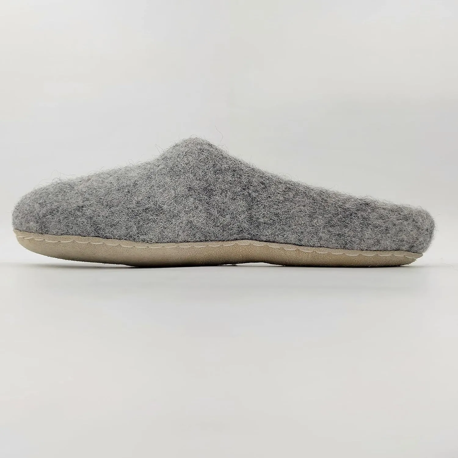 Organic Wool Slippers - Wool Felt Slip-On House Slippers for Women - Indoor/Outdoor Womens Mules Shoes Men