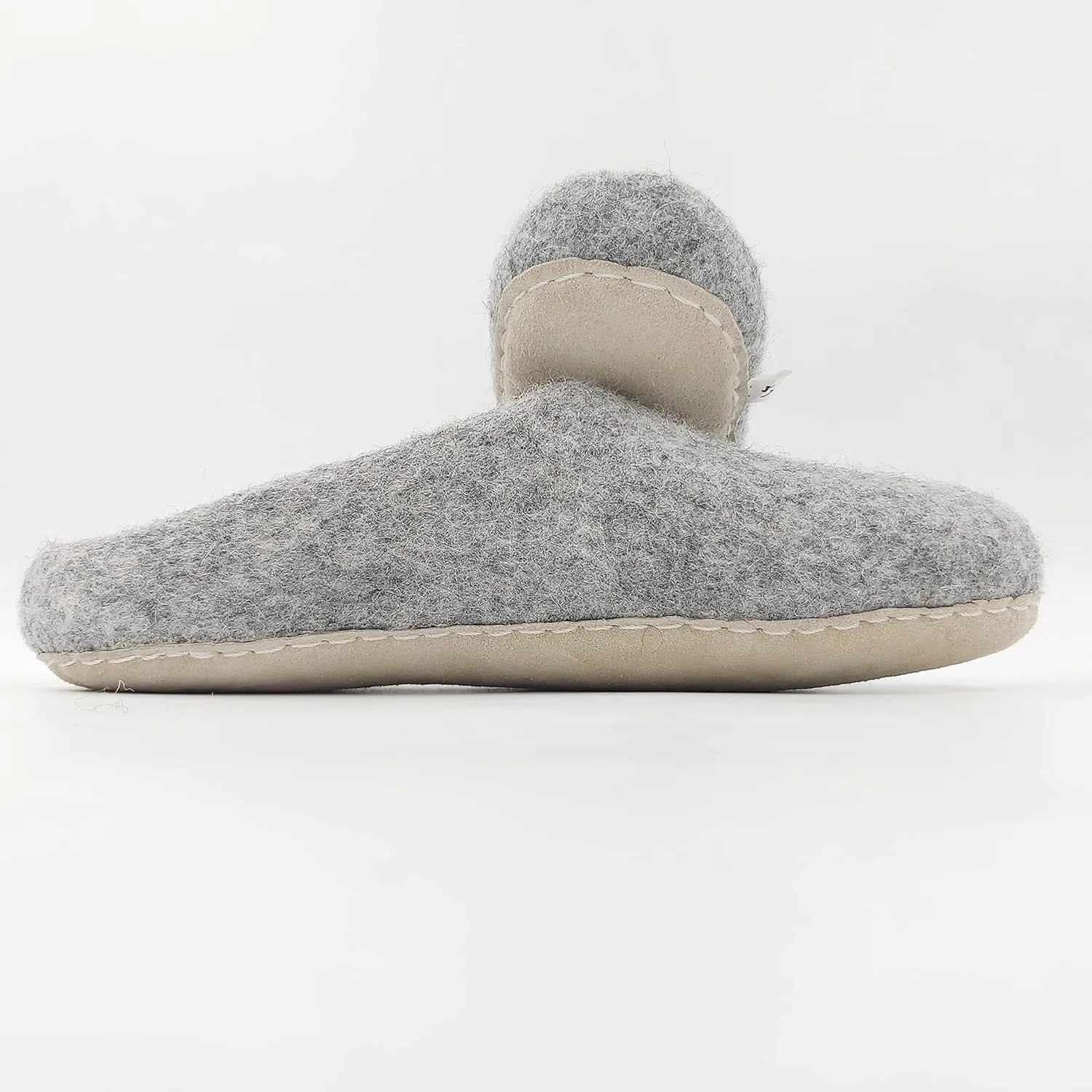 Organic Wool Slippers - Wool Felt Slip-On House Slippers for Women - Indoor/Outdoor Womens Mules Shoes Men