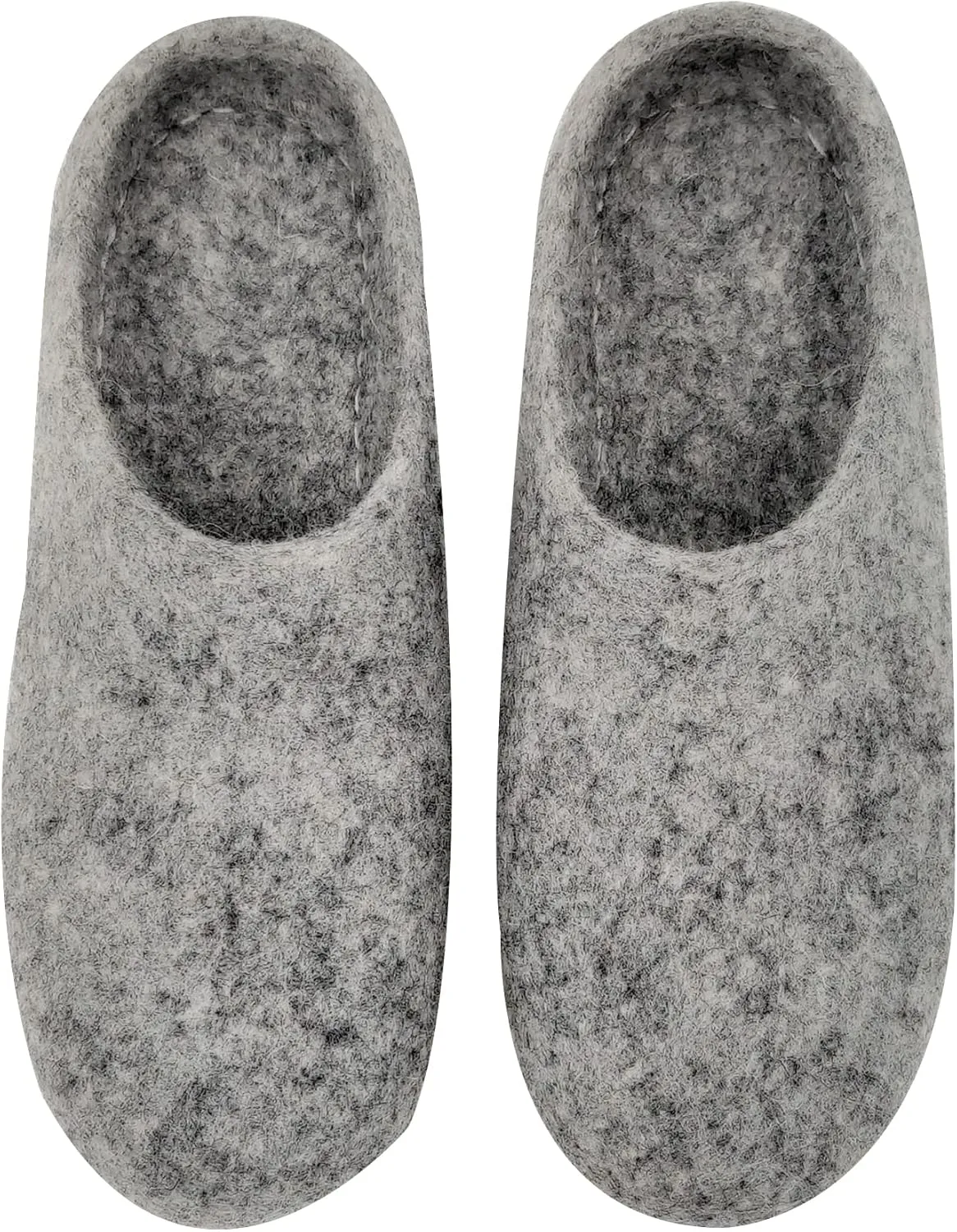 Organic Wool Slippers - Wool Felt Slip-On House Slippers for Women - Indoor/Outdoor Womens Mules Shoes Men