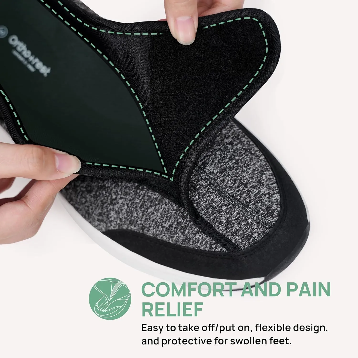 Ortho rest Men Diabetic Shoes Swollen Feet Diabetes Walking Shoes Arch Support Orthopedic Sneakers