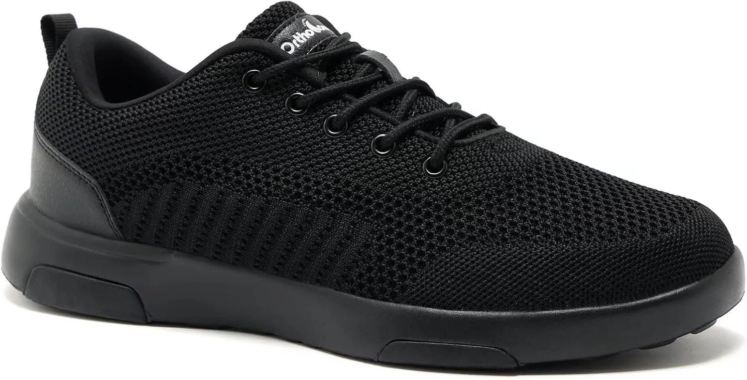 OrthoComfoot Men's Orthopedic Fashion Sneakers for Plantar Fasciitis: Comfortable Arch Support Walking Shoes for Flat Feet, Casual Breatbable Orthotic Shoes for Foot and Heel Pain Relief
