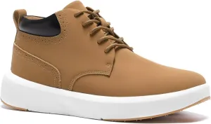 OrthoComfoot Men's Orthopedic Leather Ankle Boots: Comfortable Casual Arch Support Plantar Fasciitis Walking Shoes, Orthotic Flat Feet Tennis Work Sneakers for Foot and Heel Pain Relief