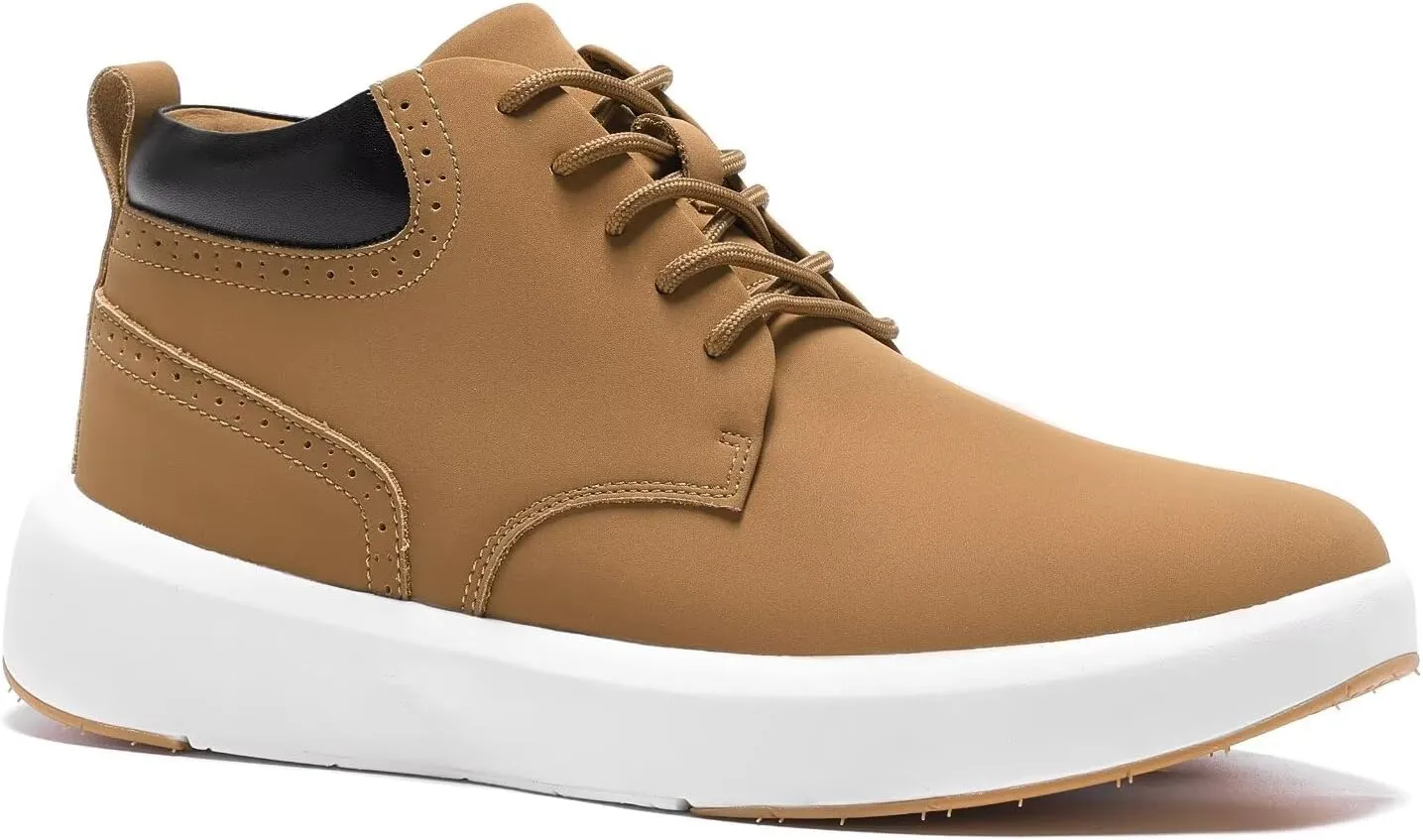 OrthoComfoot Men's Orthopedic Leather Ankle Boots: Comfortable Casual Arch Support Plantar Fasciitis Walking Shoes, Orthotic Flat Feet Tennis Work Sneakers for Foot and Heel Pain Relief