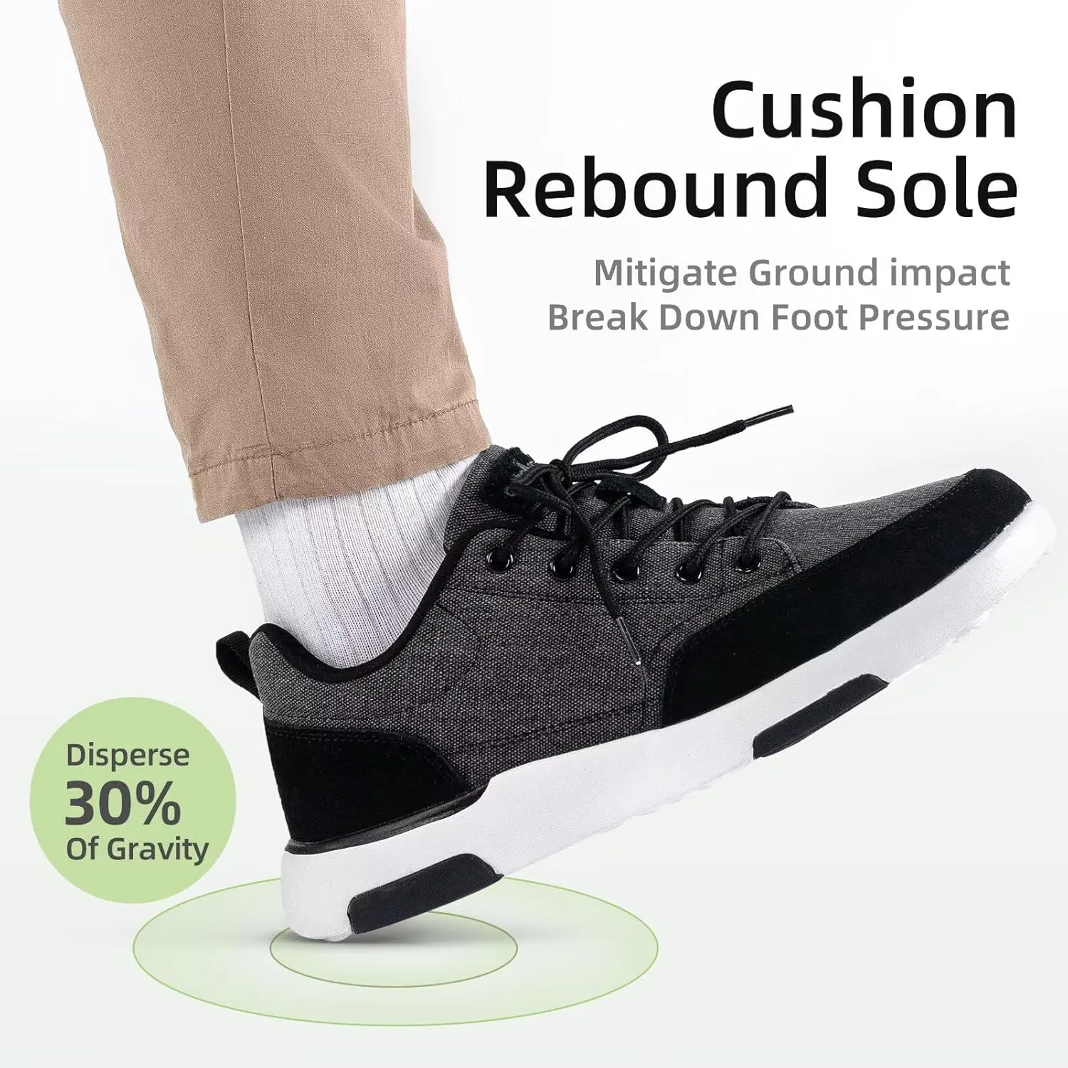 OrthoComfoot Men's Orthopedic Walking Shoes with Arch Support: Comfortable Cushioned Shoes for Plantar Fasciitis Relief, Breathable Orthotic Fashion Sneakers for Foot and Heel Pain