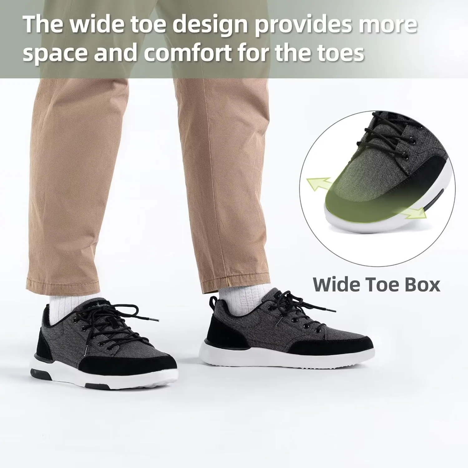 OrthoComfoot Men's Orthopedic Walking Shoes with Arch Support: Comfortable Cushioned Shoes for Plantar Fasciitis Relief, Breathable Orthotic Fashion Sneakers for Foot and Heel Pain