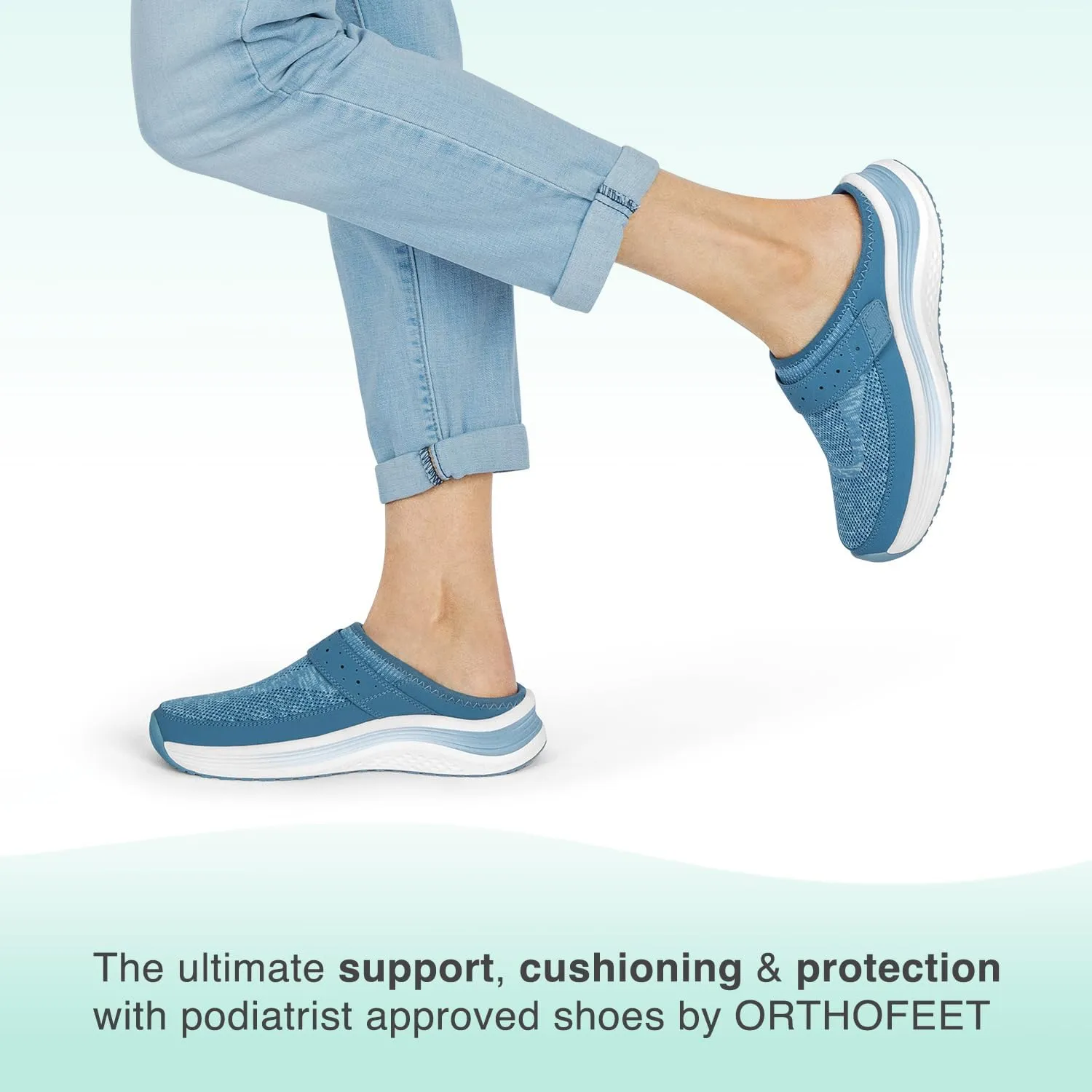 Orthofeet Women's Orthopedic Knit Iris Slip On Mule Sneakers