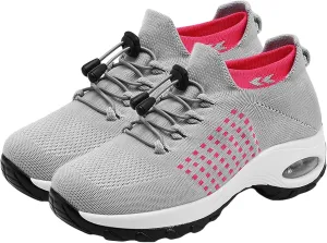 Orthopedic Shoes for Women Plantar Fasciitis,Breathable Walking Sneakers for Women,Slip on Trainers with Arch Support,Womens Air Cushion Sneakers Ortho Stretch Cushion Shoes