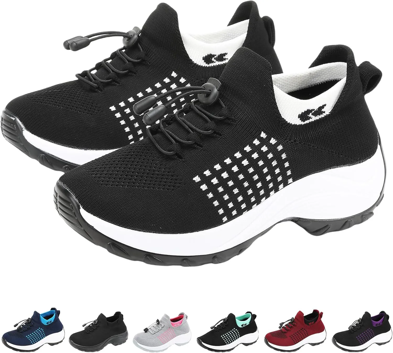 Orthopedic Shoes for Women Slip On Trainers Comfortwear Ortho Stretch Cushion Shoes Walking Shoe Modern Jazz Dance Sneakers Wedge Running Footwear Casual Platform Loafers Thick Bottom