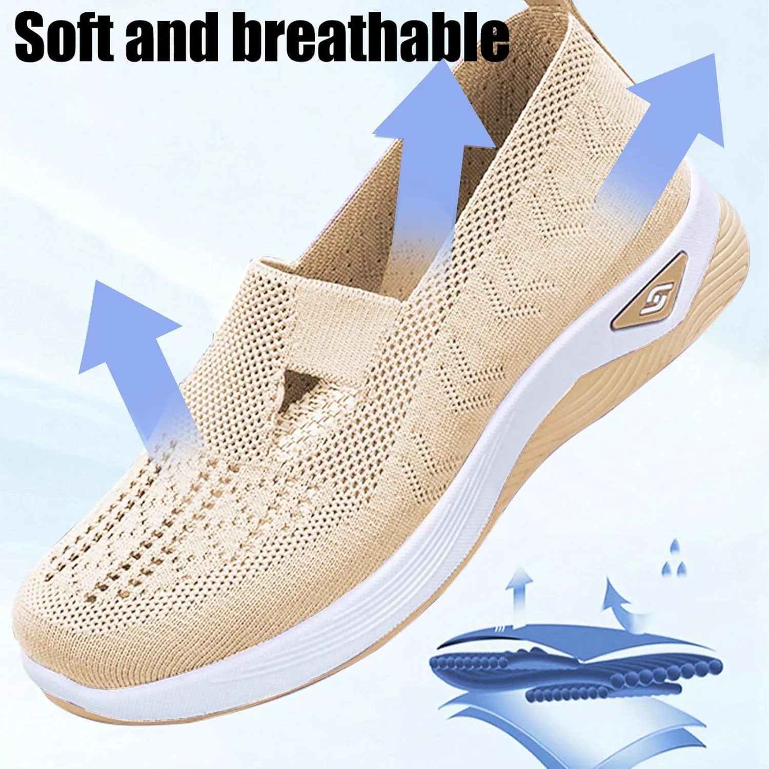 Orthopedic Shoes for Women Woven Orthopedic Breathable Soft Shoes Comfort Wear Orthowear Shoe Mesh Walking Sneakers