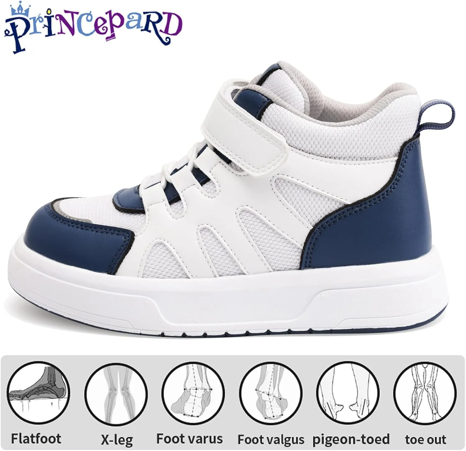 Orthopedic Shoes Kids with Ankle and Arch Support,Fashion Mesh Breathable Thick Sole Sneakers