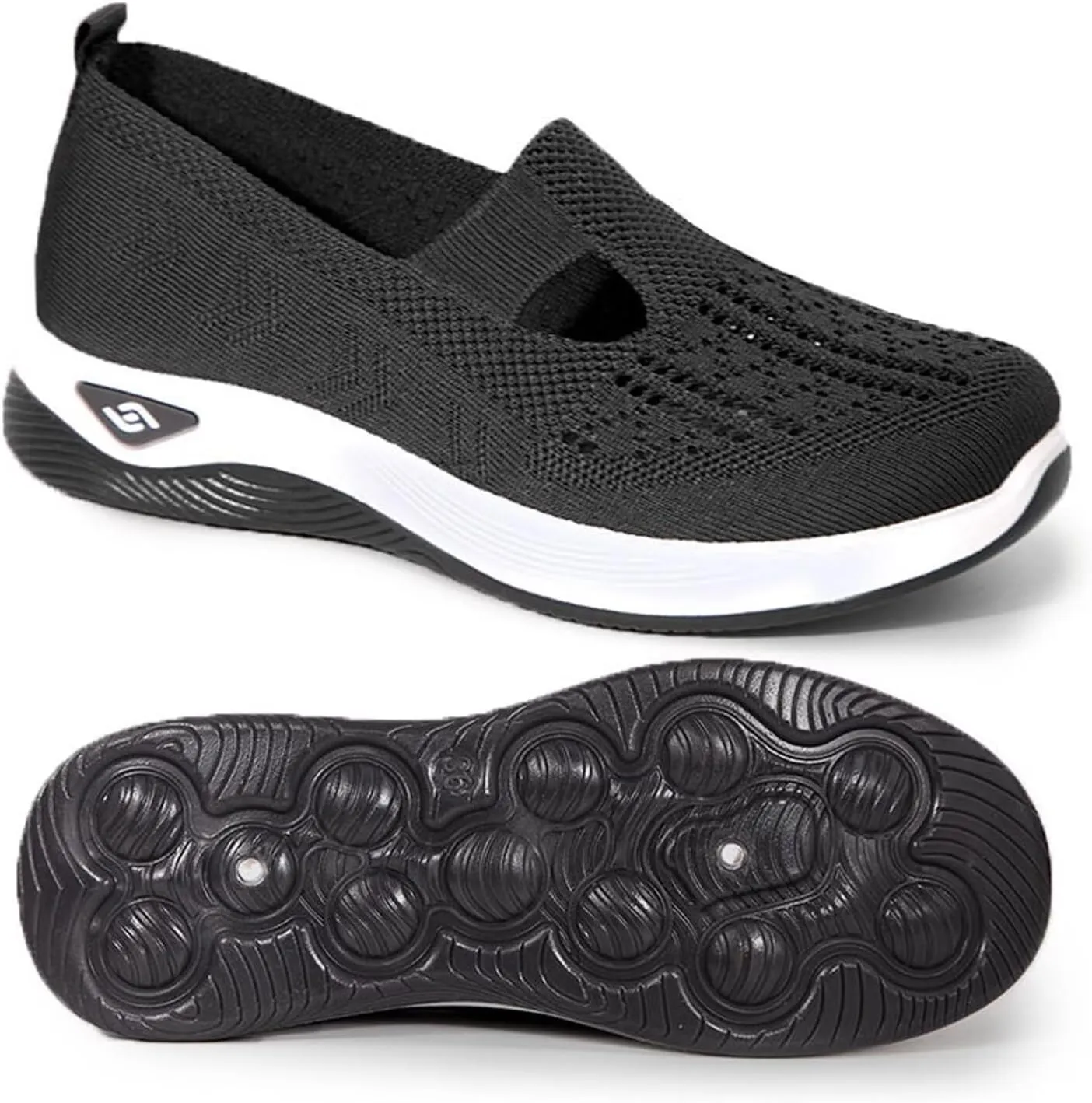 Orthopedic Walking Shoes for Women,2025 New Orthowalkway Womens Shoes,Woven Orthopedic Breathable Walking Sneaker Non-Slip Arch Support Slip on Shoes