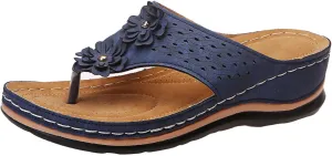 Orthotic Sandals for Women with Arch Support Flip Flops Beach Slides Wide Width Wedge Sandal Plus Size Arch Support Orthopedic Platform Wedge Shoes for Woman Summer Orthopedic Arch Support Sandals