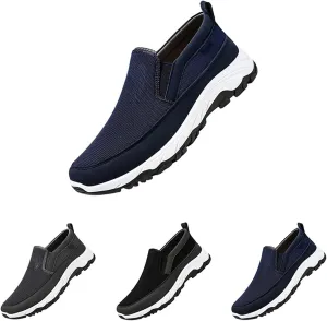 Orthoture Mens Shoes Orthowalkway Mens Shoes Walking Shoes Men Outdoor Casual Arch Support Slip-On Canvas Loafers