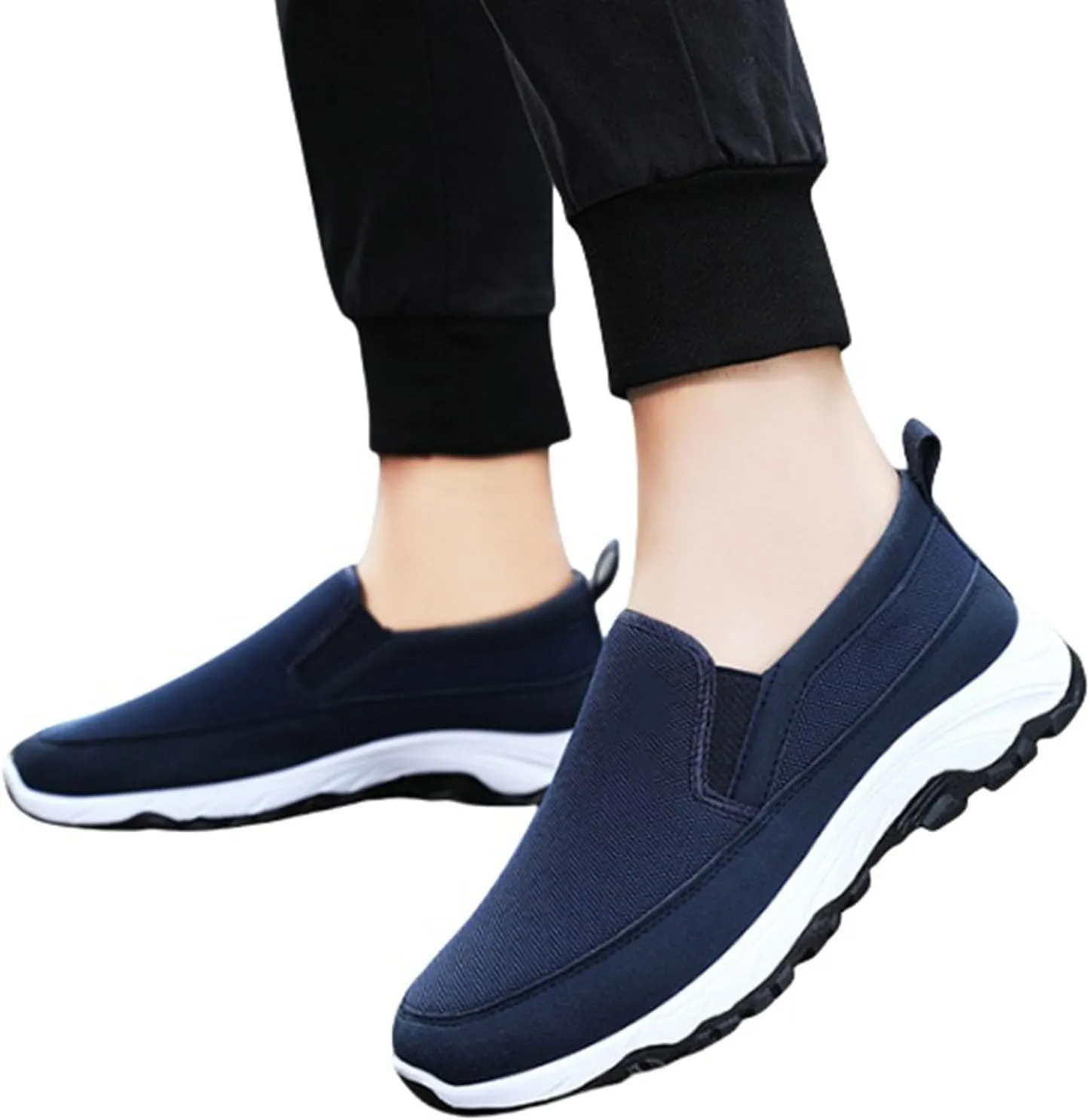 Orthoture Mens Shoes Orthowalkway Mens Shoes Walking Shoes Men Outdoor Casual Arch Support Slip-On Canvas Loafers