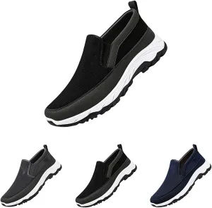 Orthoture Mens Shoes Orthowalkway Mens Shoes Walking Shoes Men Outdoor Casual Arch Support Slip-On Canvas Loafers