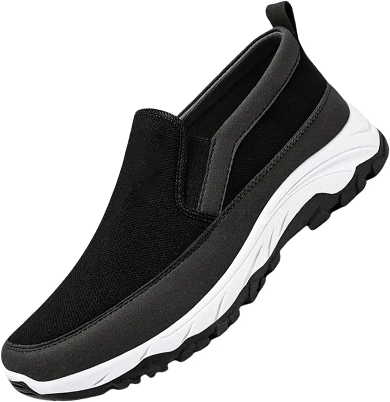Orthoture Mens Shoes Orthowalkway Mens Shoes Walking Shoes Men Outdoor Casual Arch Support Slip-On Canvas Loafers