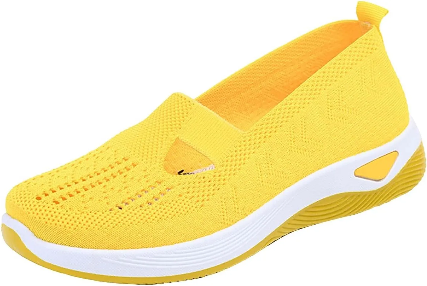 Orthowalk Shoes for Women Orthopedic Arch Support Woven Mesh Breathable Soft Sneakers Slip On Wide Diabetic Footwear