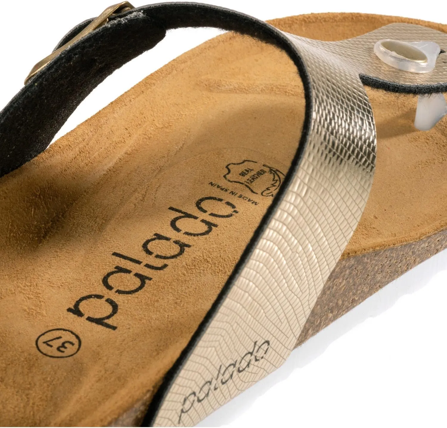 Palado® Women's Sandal KOS in Many Colors | Made in Europe | Mules with Natural Cork Footbed and Velvety Soft Footbed | Slippers with Soles Made of fine Suede