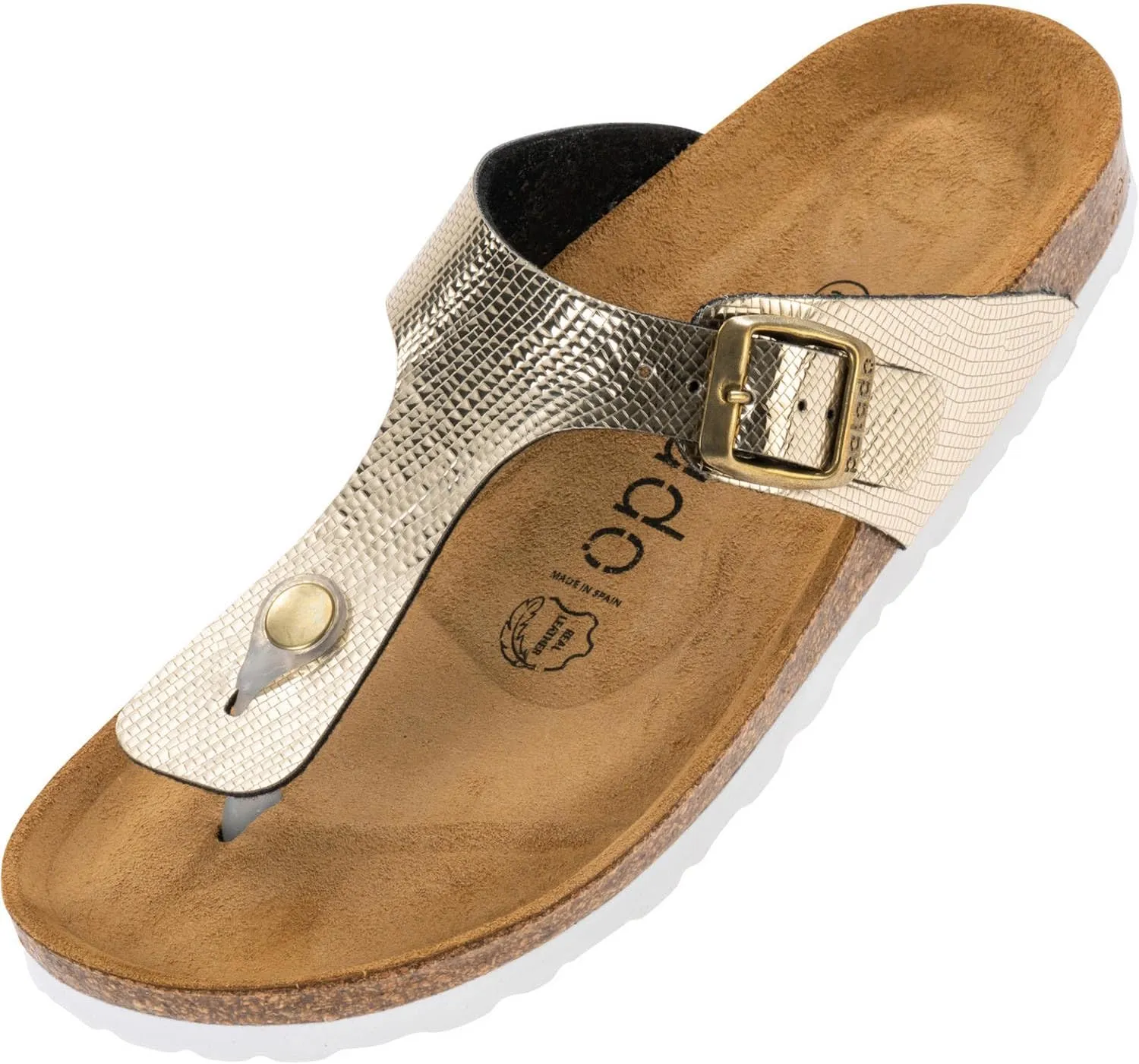 Palado® Women's Sandal KOS in Many Colors | Made in Europe | Mules with Natural Cork Footbed and Velvety Soft Footbed | Slippers with Soles Made of fine Suede