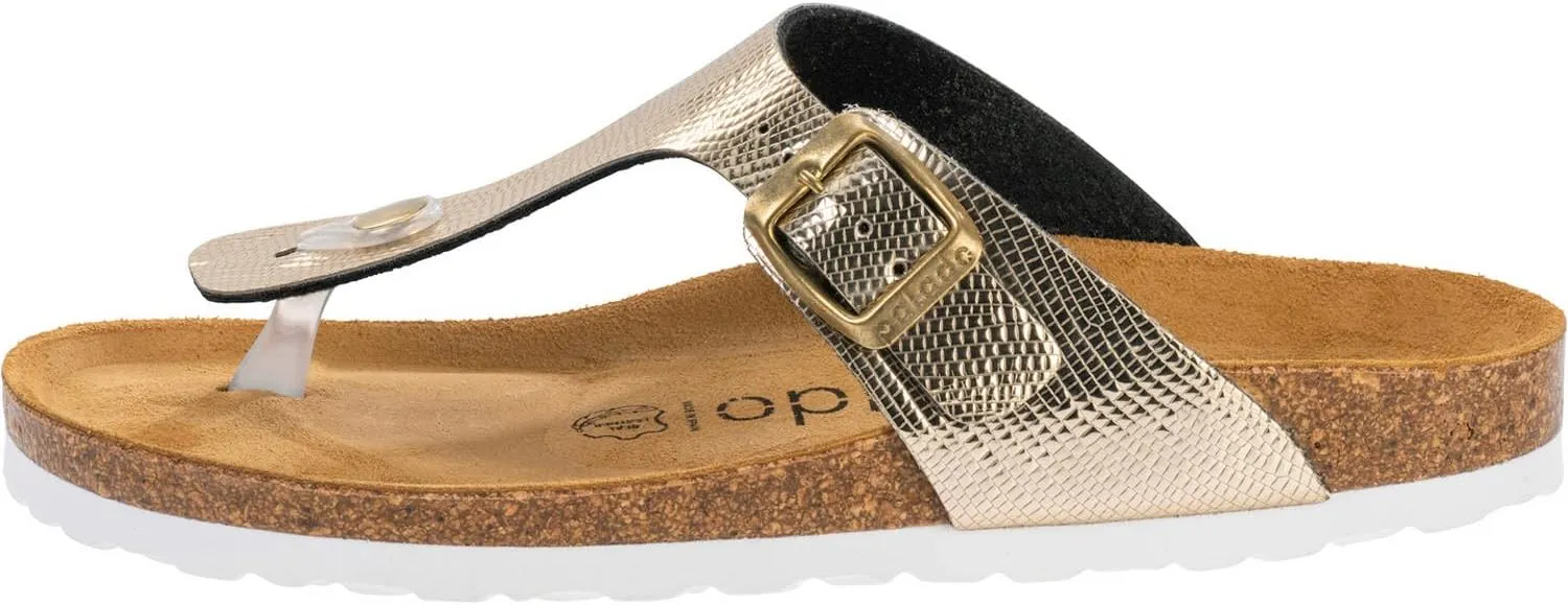 Palado® Women's Sandal KOS in Many Colors | Made in Europe | Mules with Natural Cork Footbed and Velvety Soft Footbed | Slippers with Soles Made of fine Suede