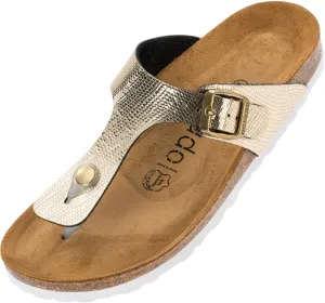 Palado® Women's Sandal KOS in Many Colors | Made in Europe | Mules with Natural Cork Footbed and Velvety Soft Footbed | Slippers with Soles Made of fine Suede