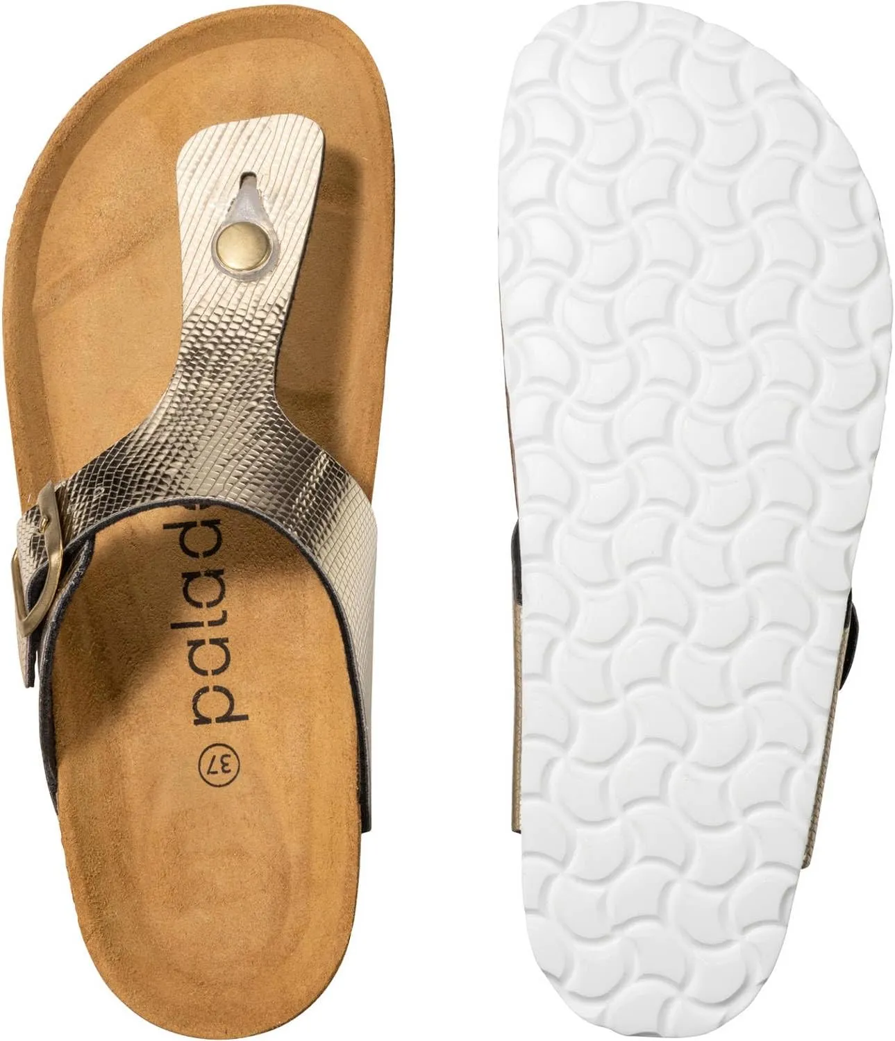 Palado® Women's Sandal KOS in Many Colors | Made in Europe | Mules with Natural Cork Footbed and Velvety Soft Footbed | Slippers with Soles Made of fine Suede
