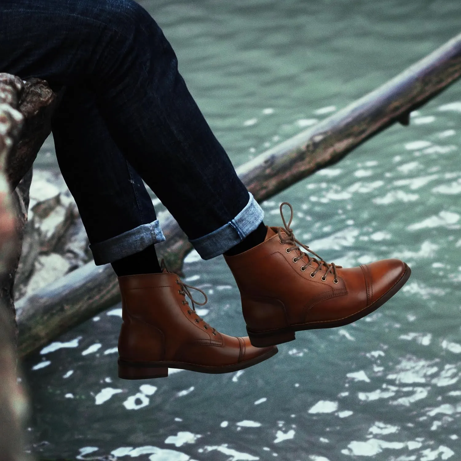 PARTY Mens Dress Boots - Casual Lace-up Chukka Leather Boots for Men