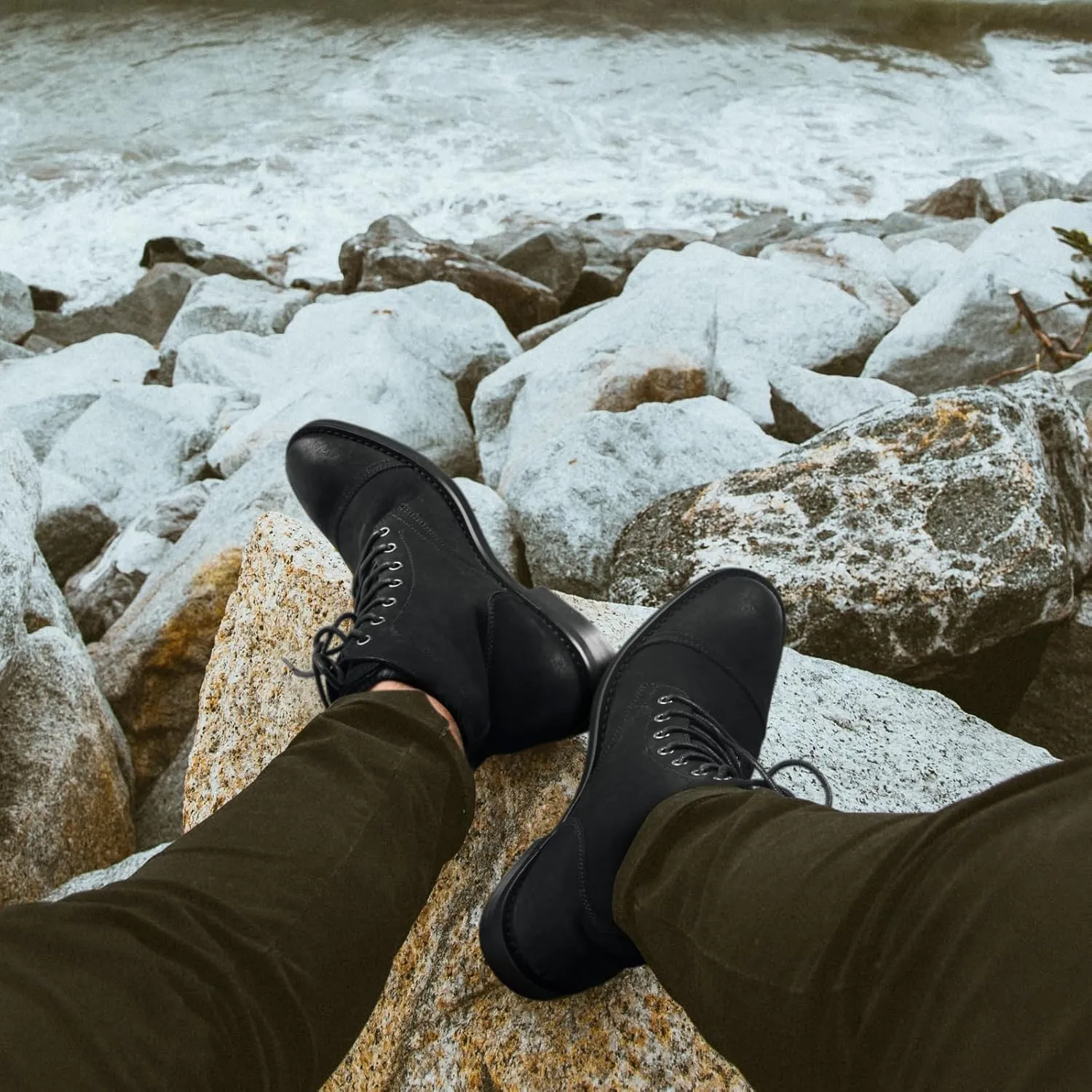 PARTY Mens Dress Boots - Casual Lace-up Chukka Leather Boots for Men