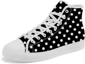 Polka Dot High Top Canvas Shoes High Top Sneakers Lace Up Casual Shoes Gifts for Men Women