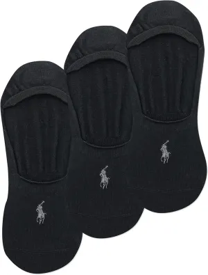 POLO RALPH LAUREN Dress Liner Socks - 3 Pair Pack - Lightweight Cotton Comfort With Non-slip Heel