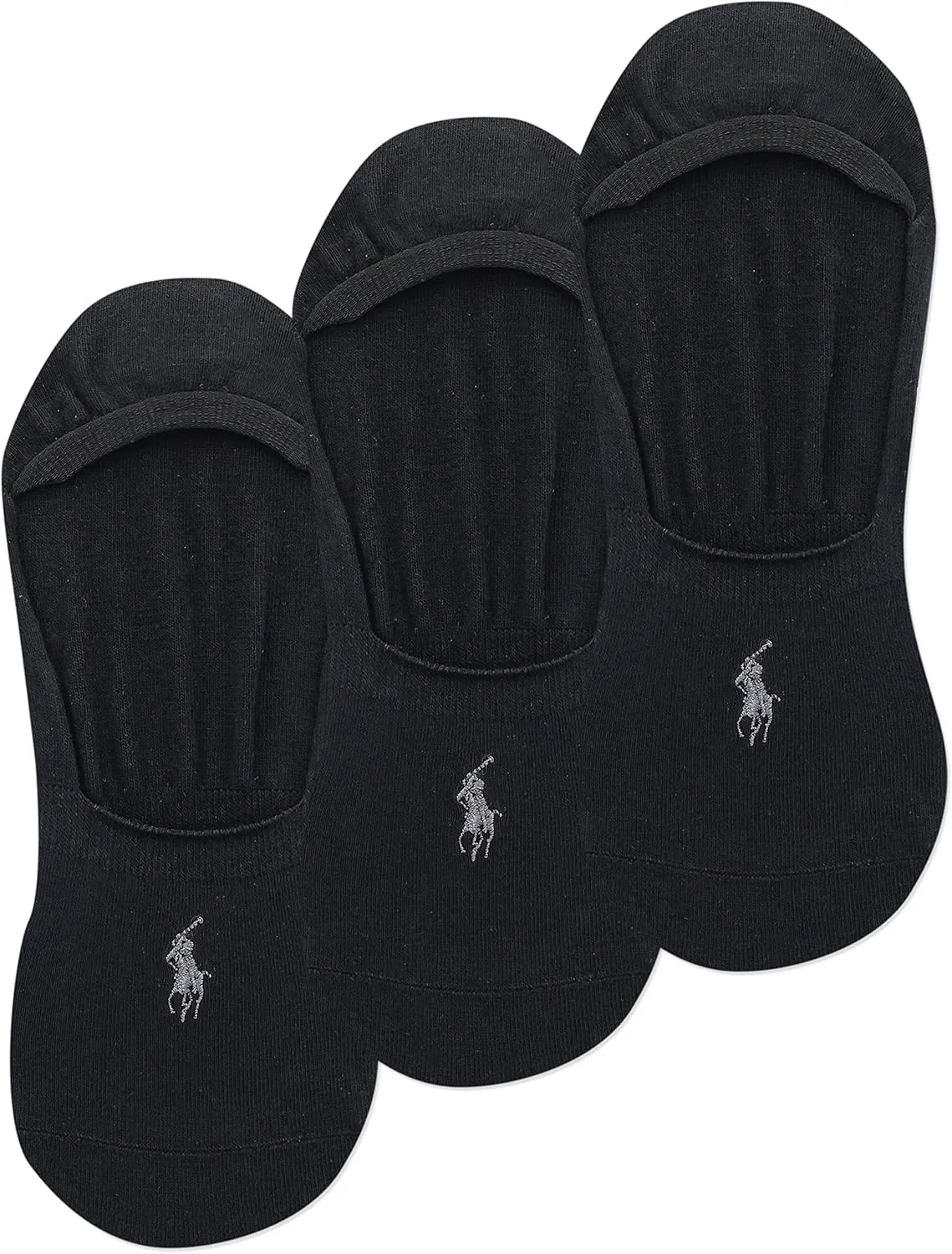 POLO RALPH LAUREN Dress Liner Socks - 3 Pair Pack - Lightweight Cotton Comfort With Non-slip Heel