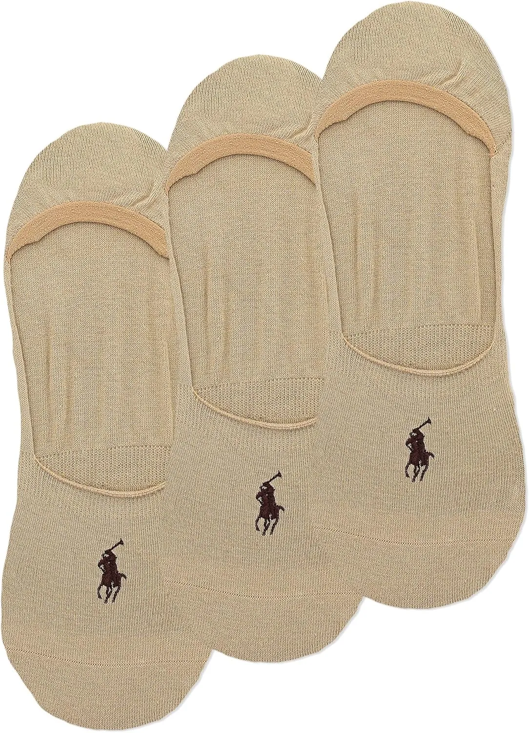 POLO RALPH LAUREN Dress Liner Socks - 3 Pair Pack - Lightweight Cotton Comfort With Non-slip Heel