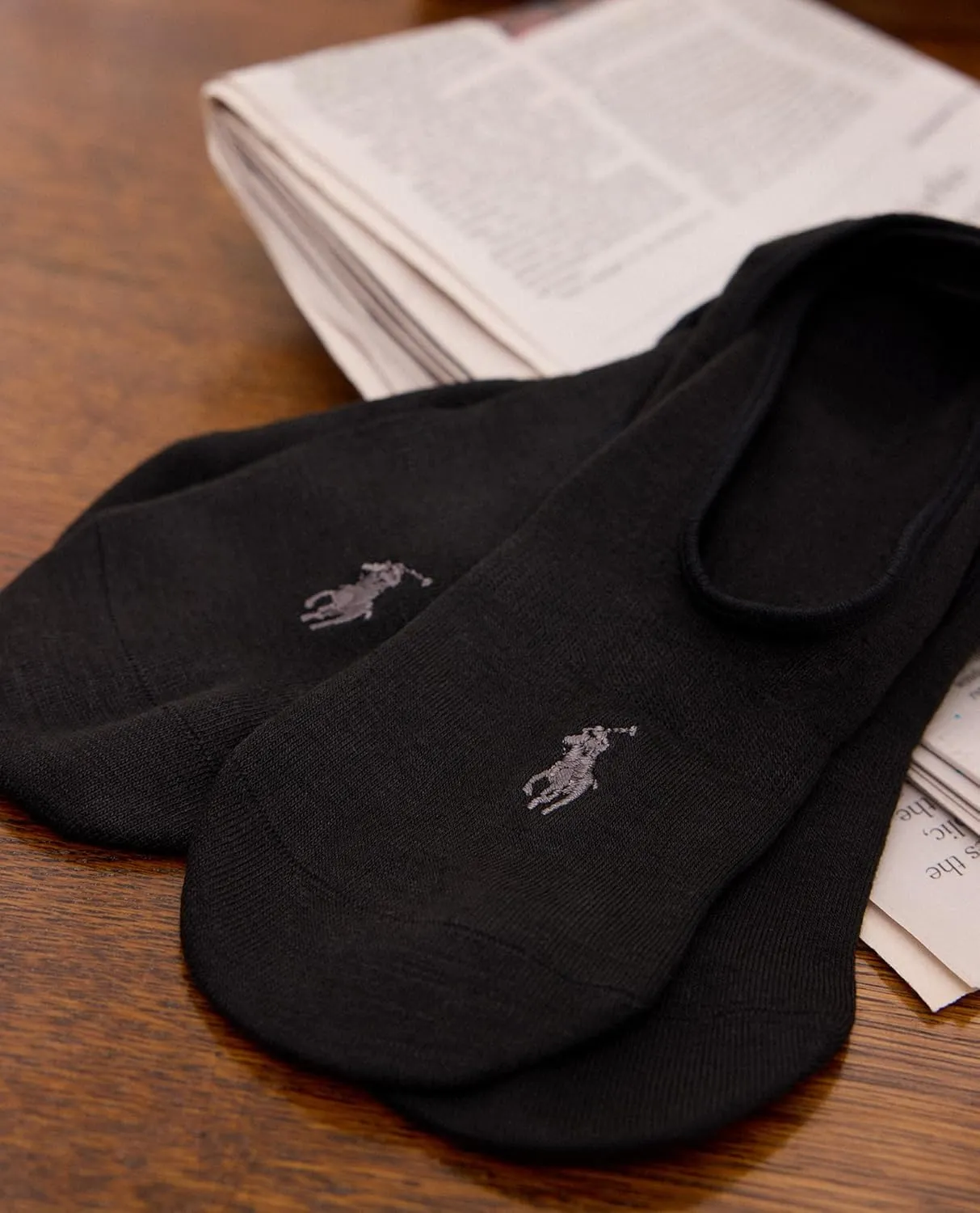 POLO RALPH LAUREN Dress Liner Socks - 3 Pair Pack - Lightweight Cotton Comfort With Non-slip Heel